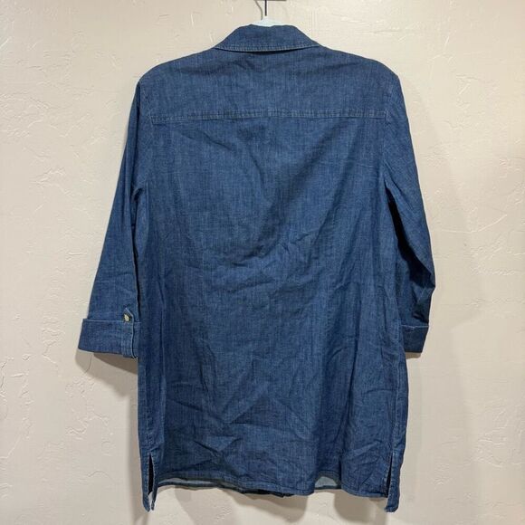 Anne Klein Size Medium Chambray Top - Picture 5 of 7